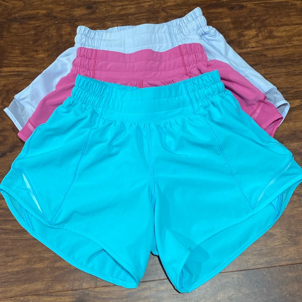 3 pairs Lululemon Hotty Hot shorts